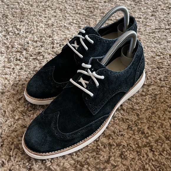 Cole Haan LunarGrand Suede WingTip Oxfords Women’s Size 7.5B - Picture 1 of 8